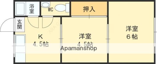 山昇マンション(2K/2階)の間取り写真