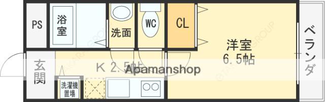 フィオレ源氏ケ丘(1K/3階)の間取り写真