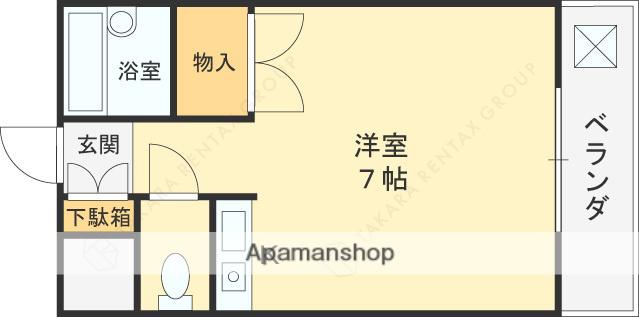 サンブライト新石切(ワンルーム/3階)の間取り写真