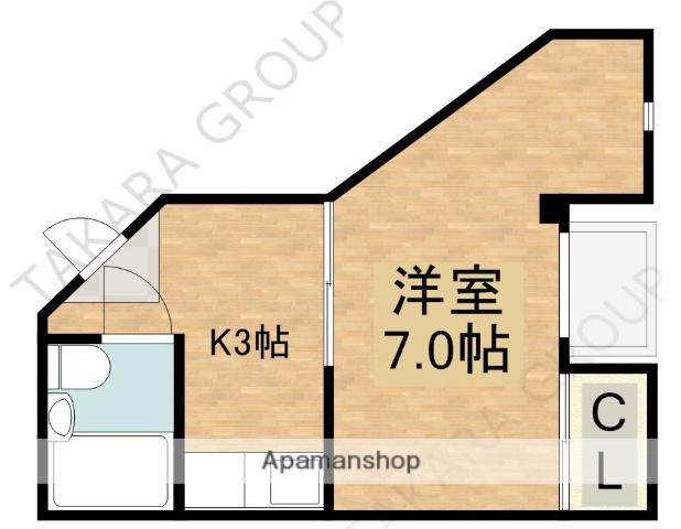 大宝小阪本町ロイヤルハイツ(1K/3階)の間取り写真