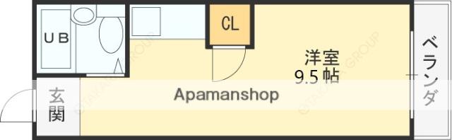 フローラルハイツ大興(ワンルーム/1階)の間取り写真