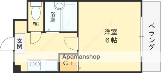 ルネ寿ウエスト(1K/4階)の間取り写真