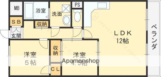ラ・ボアコートIN花園(3LDK/1階)の間取り写真