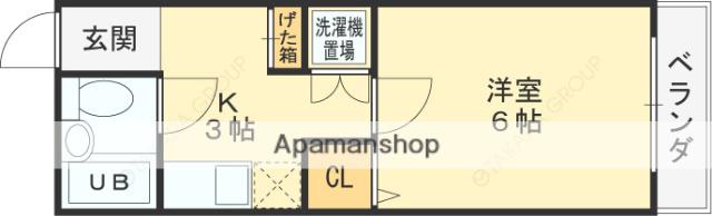 グランブール鳥居本(1K/3階)の間取り写真