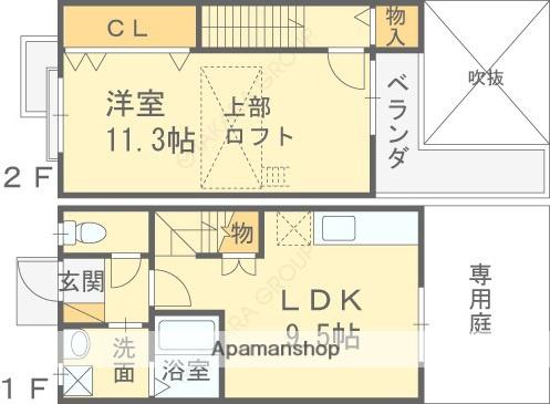 コスモシティーⅡ番館(1LDK/2階)の間取り写真