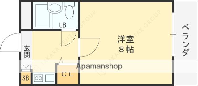 PALMIZIO花園Ⅱ(1K/4階)の間取り写真