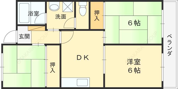 サーティ西尾(3DK/1階)の間取り写真