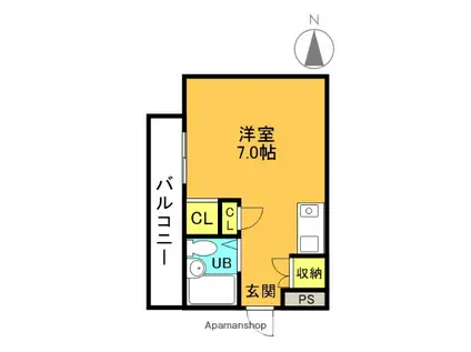 ロイヤルメゾン塚口Ⅷ(ワンルーム/4階)の間取り写真