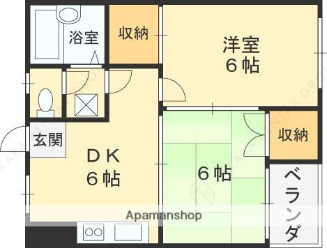 グリーンアミレット(2DK/3階)の間取り写真