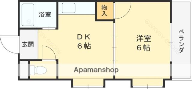 トトロハイツ(1DK/3階)の間取り写真