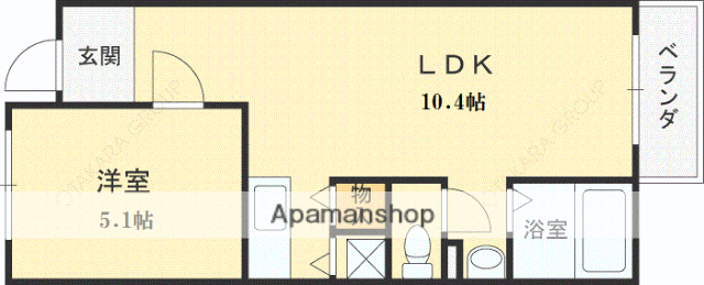 イングランドアベニューⅡ番館(1LDK/3階)の間取り写真