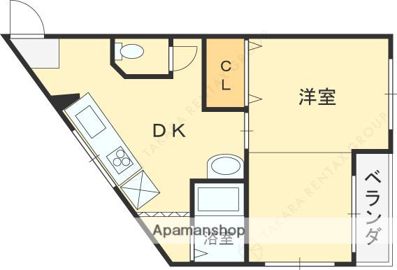 本町ビル(1DK/3階)の間取り写真