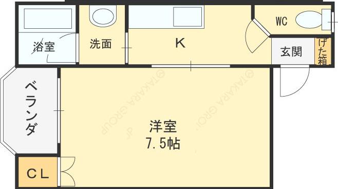 マンションエリーゼ(1K/1階)の間取り写真