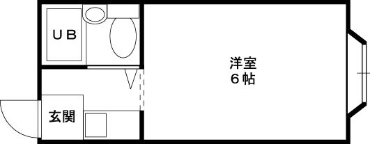 ロイヤル柏原(1K/1階)の間取り写真