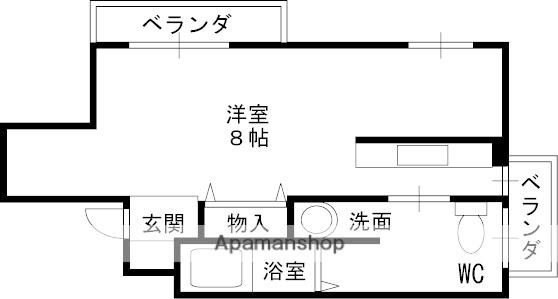 ヴィラリックス(ワンルーム/1階)の間取り写真