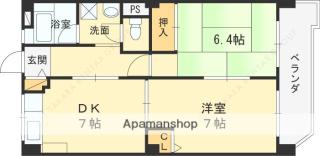 橋本マンション(2DK/1階)の間取り写真