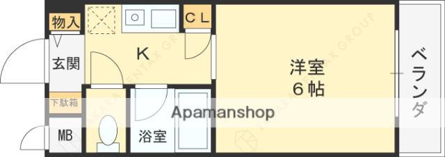 シティコートNAGATA(1K/3階)の間取り写真
