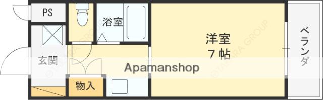 バンテーヌ清水(1K/2階)の間取り写真