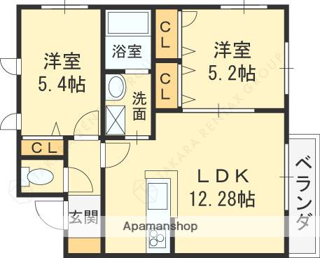 プランドールピア(2LDK/2階)の間取り写真