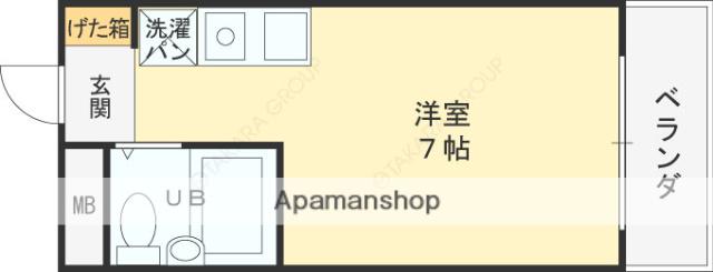 ドゥエル ミヤザキ(ワンルーム/4階)の間取り写真