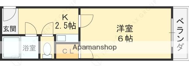 メゾンシャピー布施(1K/2階)の間取り写真