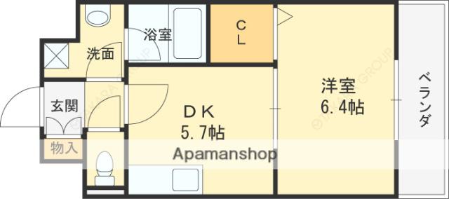 リメーンⅡ(1DK/3階)の間取り写真