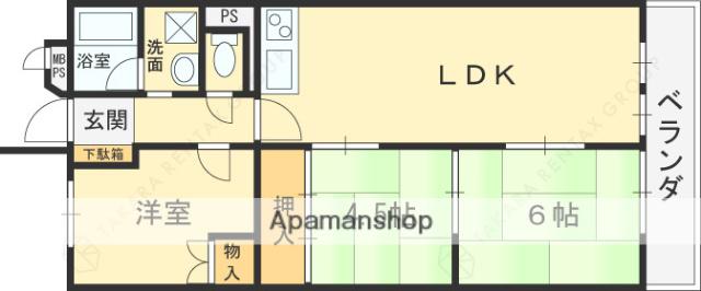 プレジデント東大阪第1棟(3LDK/4階)の間取り写真