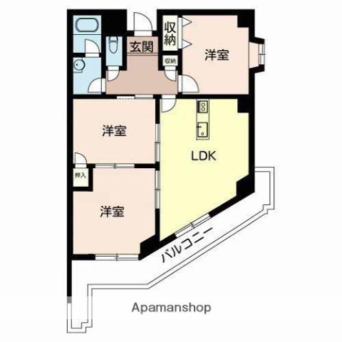 グランディ白鷺(3LDK/2階)の間取り写真