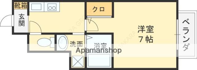 サンライズ(1K/1階)の間取り写真