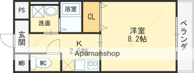 ノール・パルク(1K/3階)の間取り写真