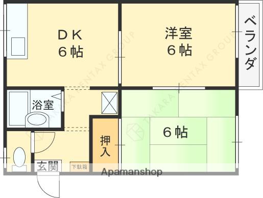 美和ハイツ(2DK/1階)の間取り写真