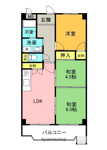 アメニティーコート(3LDK/3階)の間取り写真