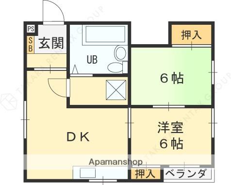 るなマンション(2DK/3階)の間取り写真