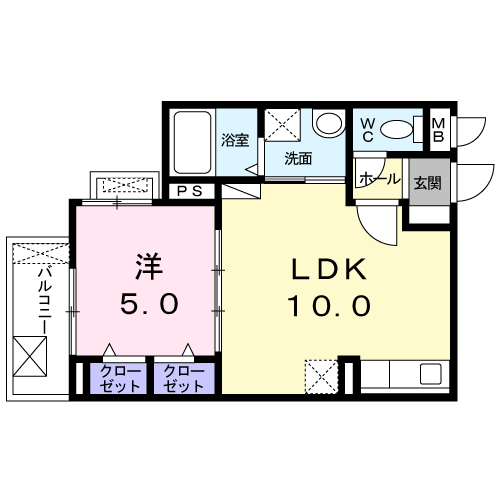ラガーコート(1LDK/3階)の間取り写真