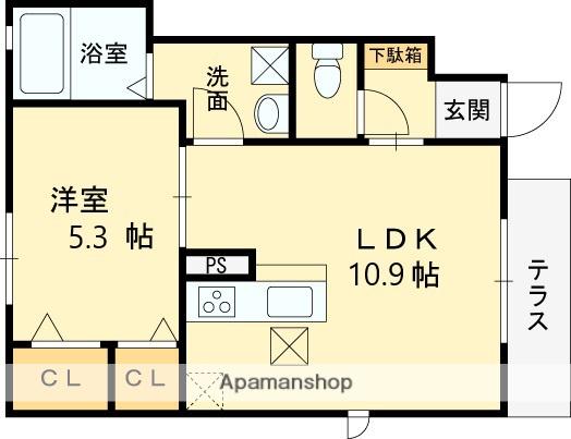 シャーメゾン本町Ⅱ(1LDK/1階)の間取り写真