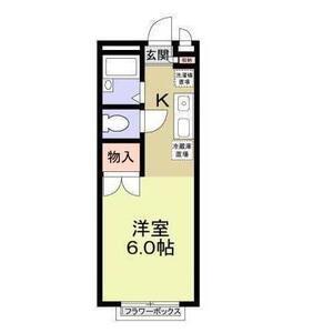 エステートピアナカタA(ワンルーム/1階)の間取り写真