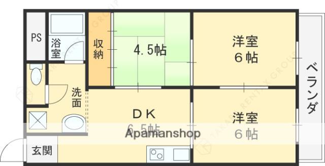 リアライズ住道南(3DK/2階)の間取り写真