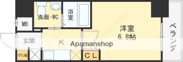Mプラザ小阪駅前(1K/6階)の間取り写真