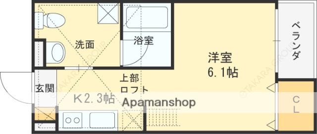 Y&Mアルタイル花園本町(1K/2階)の間取り写真