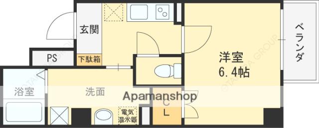 アームスコート若江岩田(1K/7階)の間取り写真