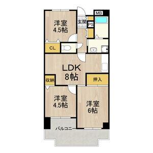 友井グレイス(3DK/3階)の間取り写真