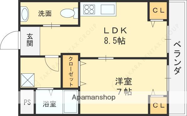 新栄プロパティー東大阪Ⅰ(1LDK/2階)の間取り写真