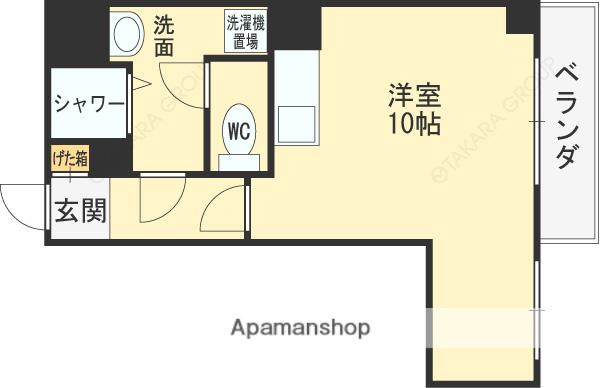 アムールみのりⅤ(ワンルーム/4階)の間取り写真