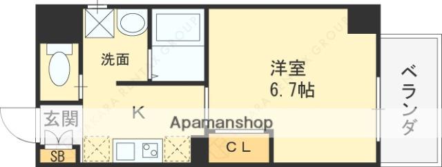 みおつくし布施(1K/4階)の間取り写真