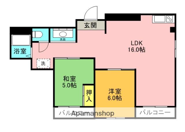 コーポラストウザキ(2LDK/3階)の間取り写真