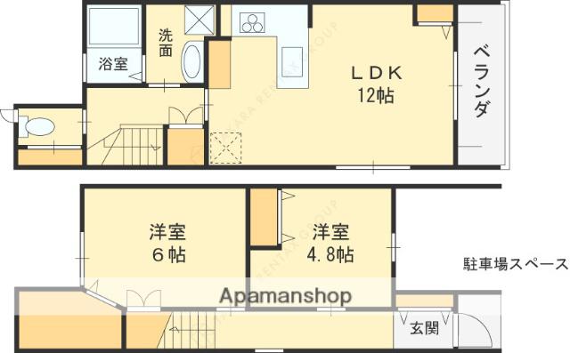 HELENAGARDEN玉串町西1丁目Ⅱ(2LDK/1階)の間取り写真