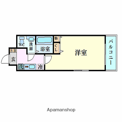エスリード森ノ宮駅前(1K/4階)の間取り写真