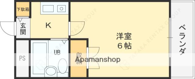 RX箕輪マンション(1K/4階)の間取り写真