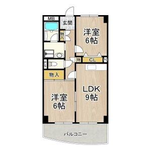 パークモダン伊丹(2LDK/6階)の間取り写真
