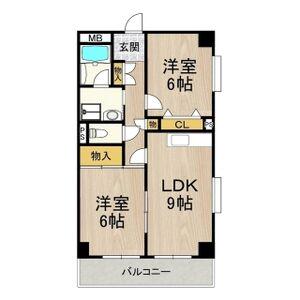 パークモダン伊丹(2LDK/4階)の間取り写真